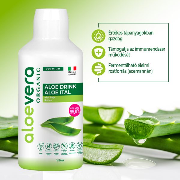 Aloe Vera Organic Premium Aloe drink with micropulp 1000ml