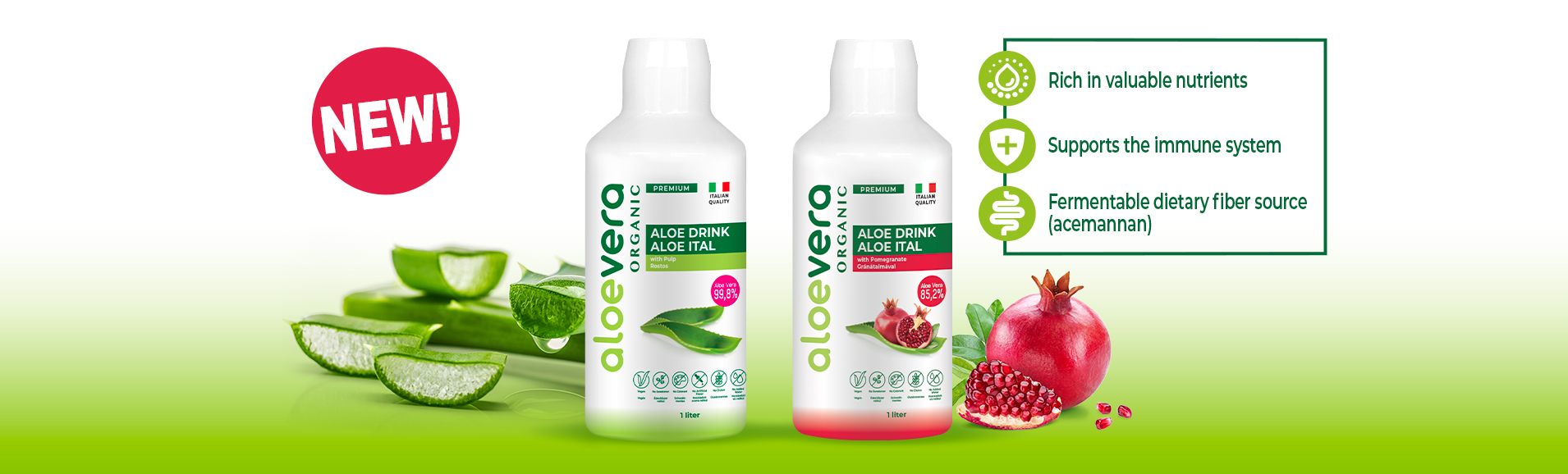 Drinks. The Aloe Vera Organic drink is particularly popular among health-conscious consumers and athletes.